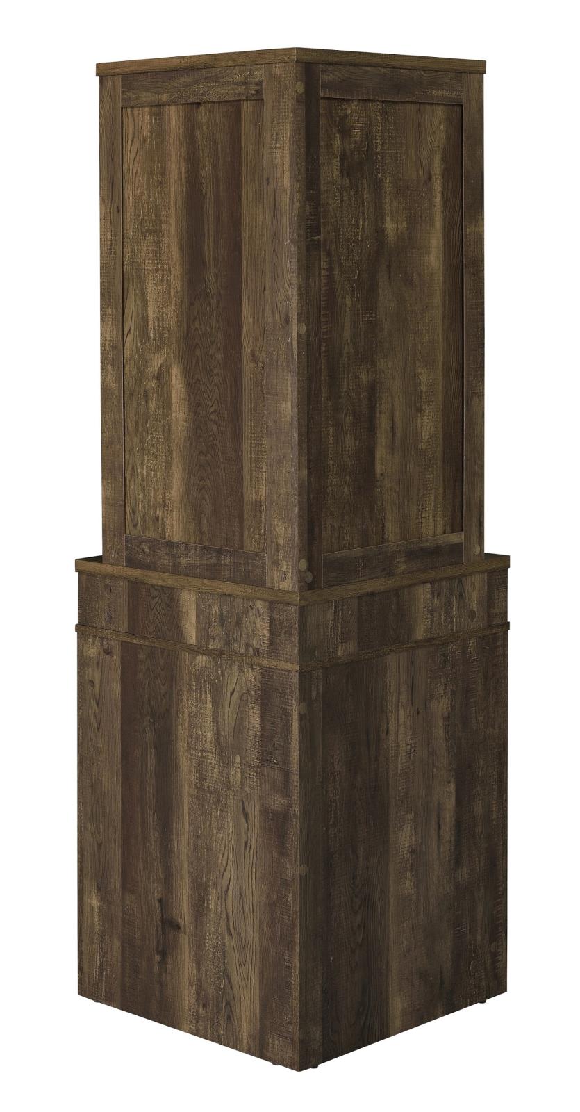 Alviso Rustic Oak Corner Bar Cabinet with Stemware Rack - 182303 - Luna Furniture - Dallas Store