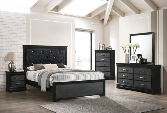 Amalia Black Panel Youth Bedroom Set - SET | B6918-F-HBFB | B6918-FT-RAIL | B6918-1 | B6918-11 | B6918-2 - Luna Furniture - Dallas Store