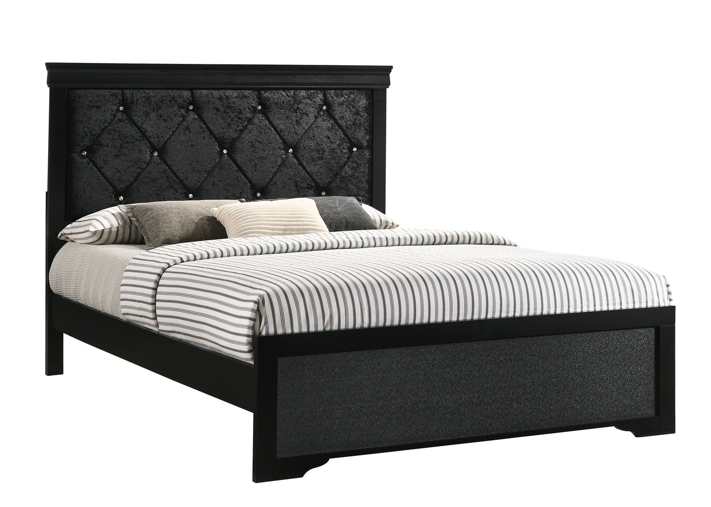 Amalia Black Twin Panel Bed - SET | B6918-T-HBFB | B6918-FT-RAIL - Luna Furniture - Dallas Store