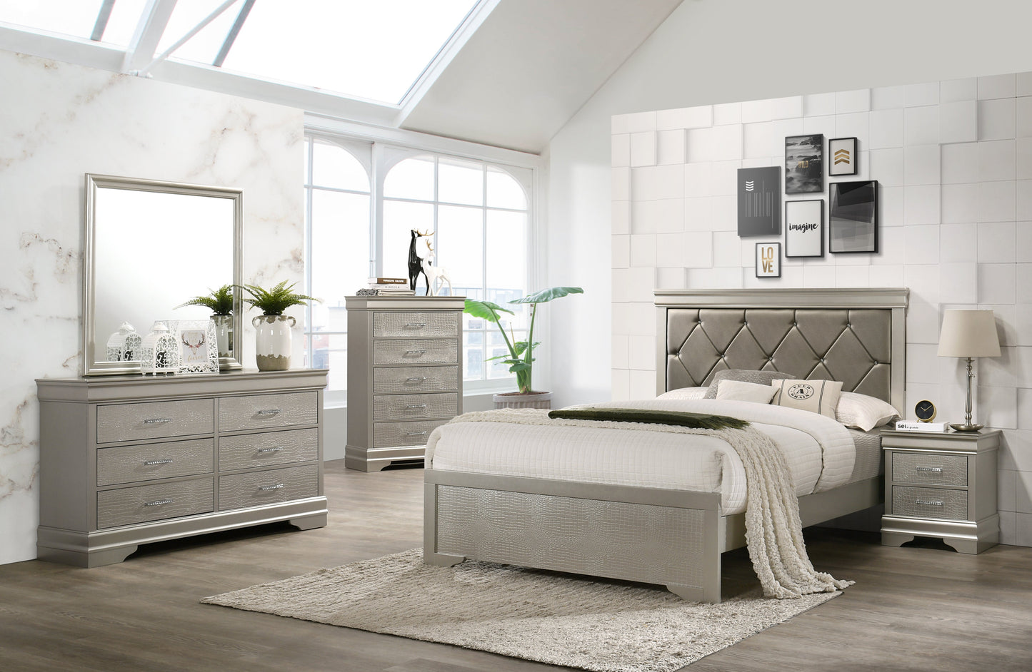 Amalia Silver Nightstand - B6910-2 - Luna Furniture - Dallas Store