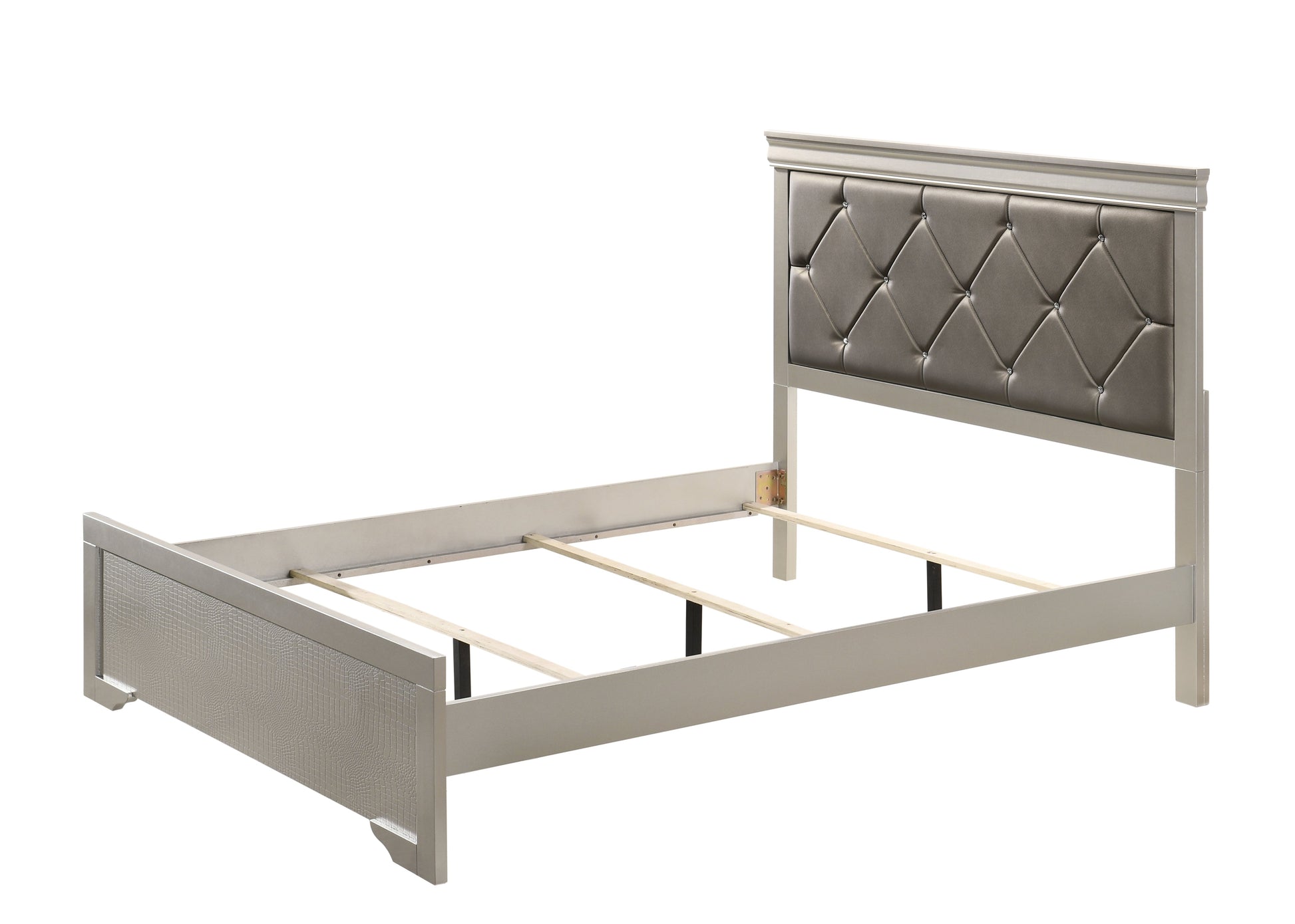 Amalia Silver Queen Panel Bed - SET | B6910-Q-HBFB | B6910-KQ-RAIL - Luna Furniture - Dallas Store