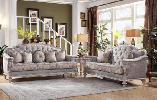 Amancio Antique White Living Room Set - SET | 16139-2 | 16139-3 - Luna Furniture - Dallas Store