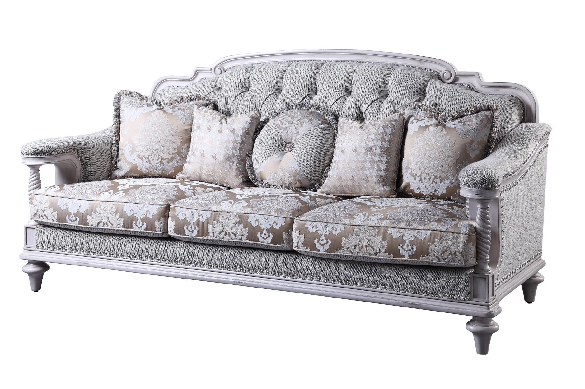 Amancio Antique White Living Room Set - SET | 16139-2 | 16139-3 - Luna Furniture - Dallas Store