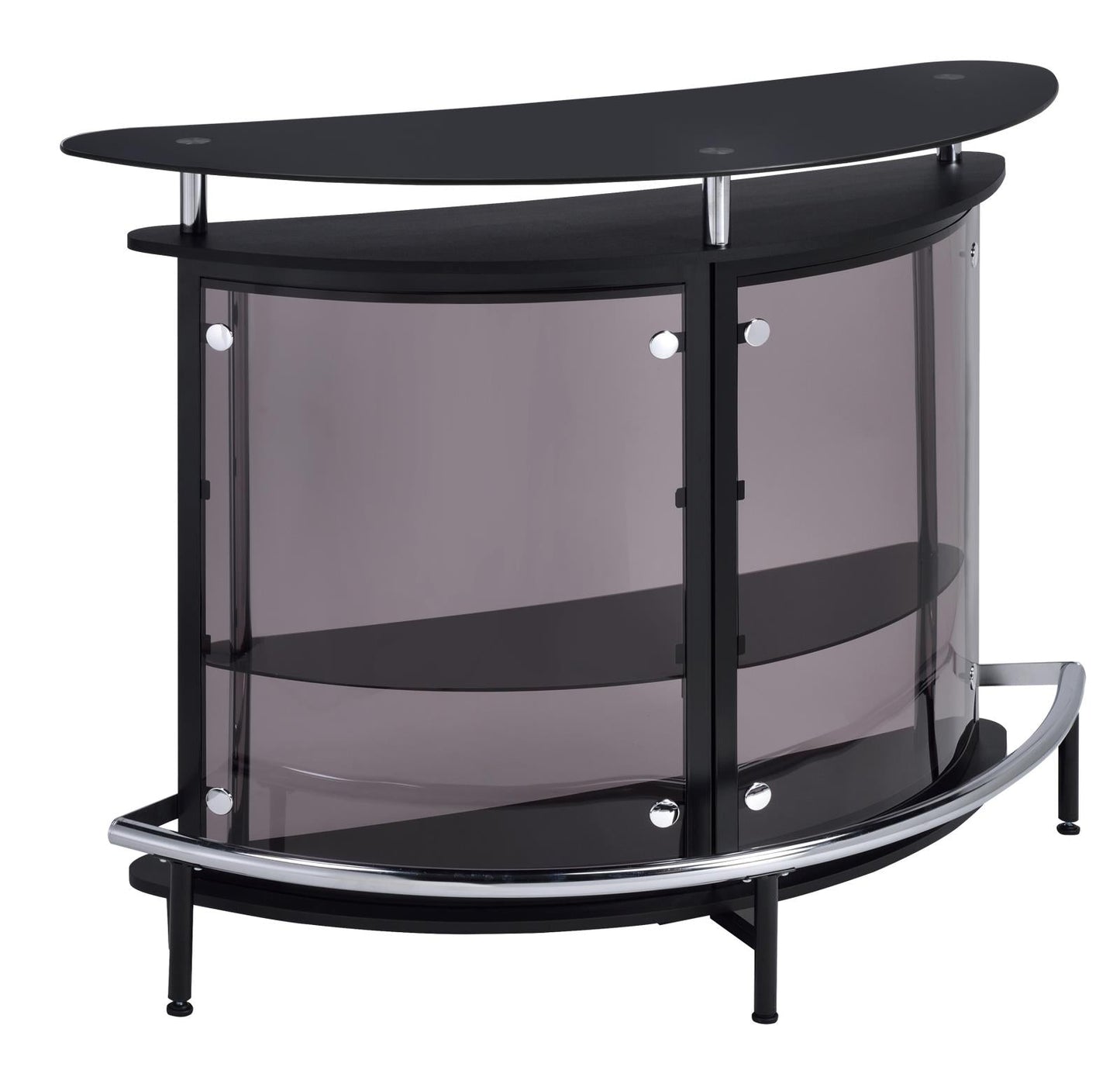 Amarillo Black/Chrome 2-Tier Bar Unit - 101065 - Luna Furniture - Dallas Store