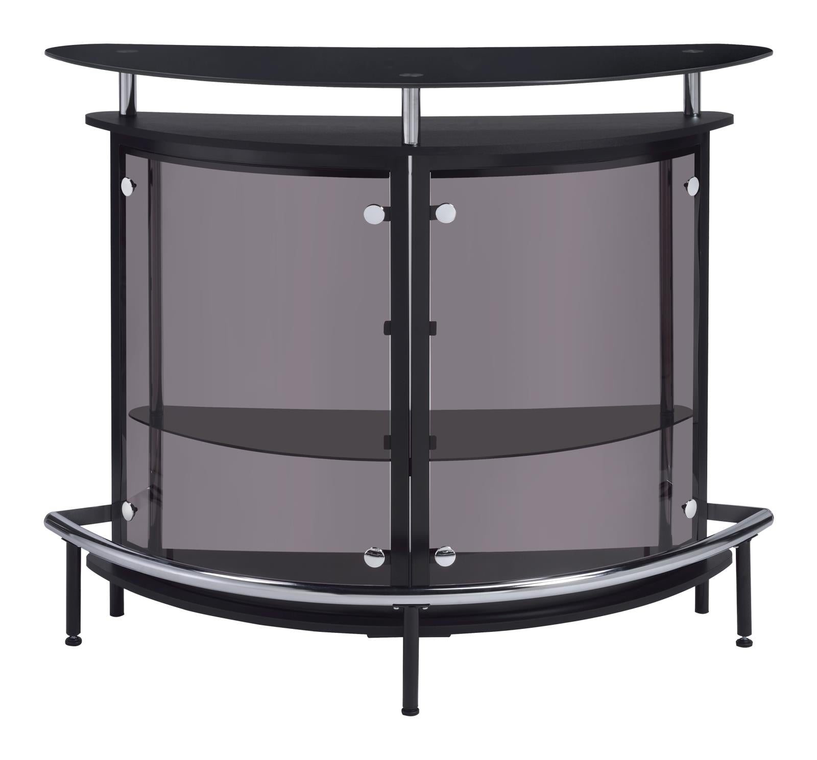 Amarillo Black/Chrome 2-Tier Bar Unit - 101065 - Luna Furniture - Dallas Store