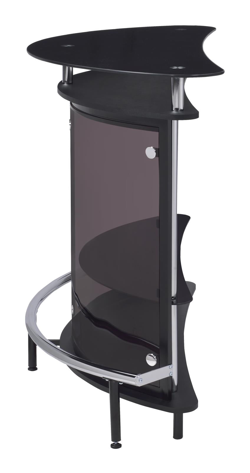 Amarillo Black/Chrome 2-Tier Bar Unit - 101065 - Luna Furniture - Dallas Store