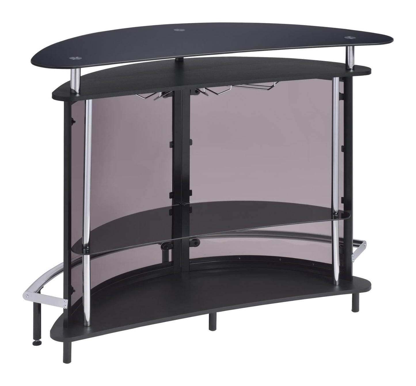 Amarillo Black/Chrome 2-Tier Bar Unit - 101065 - Luna Furniture - Dallas Store