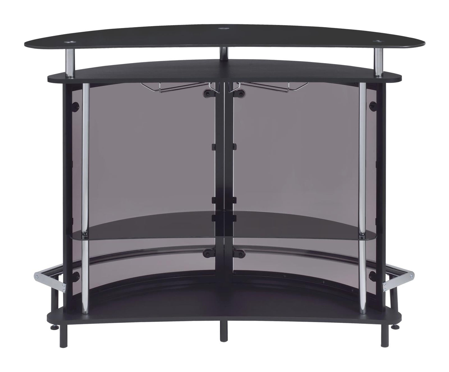 Amarillo Black/Chrome 2-Tier Bar Unit - 101065 - Luna Furniture - Dallas Store