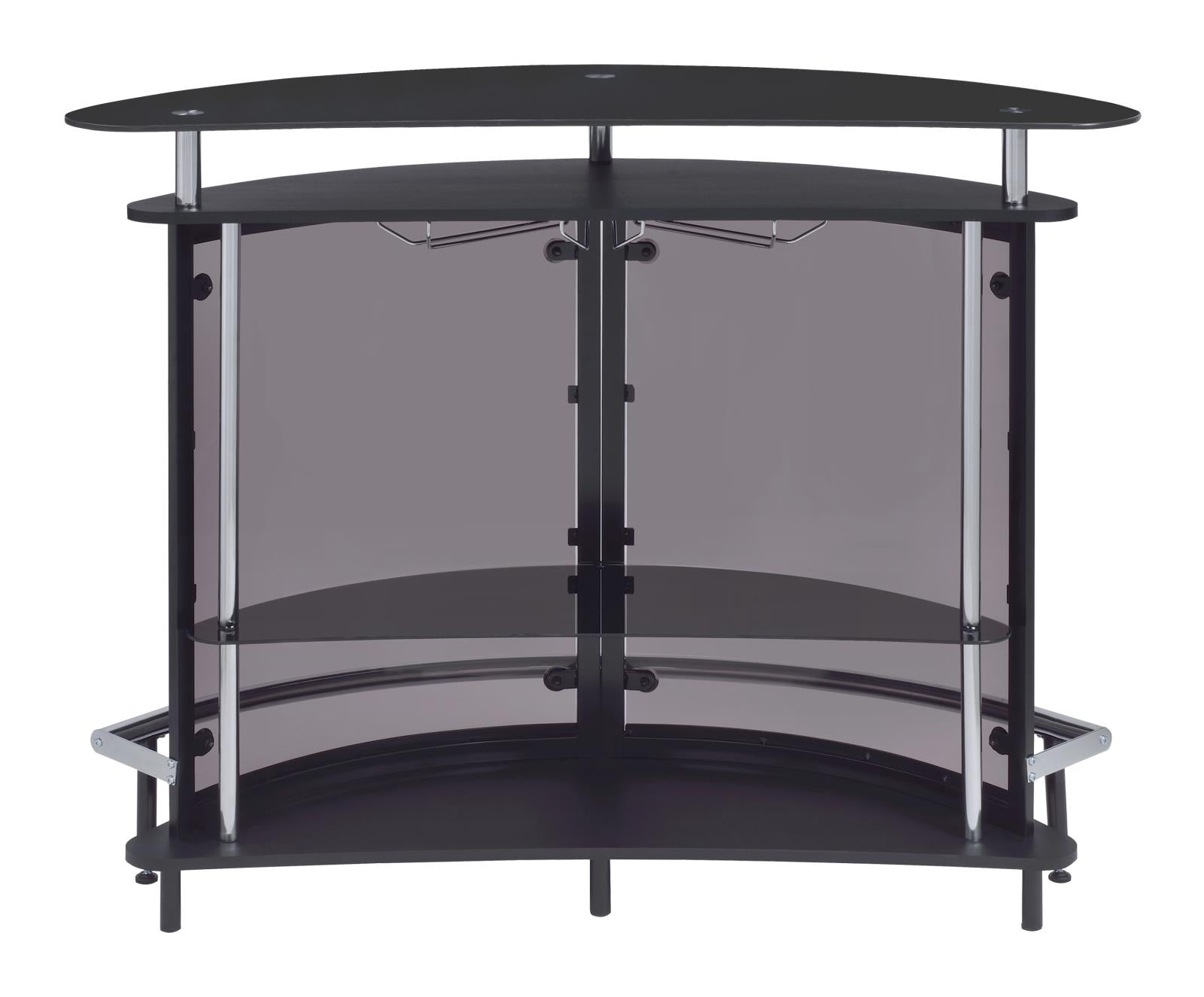 Amarillo Black/Chrome 2-Tier Bar Unit - 101065 - Luna Furniture - Dallas Store