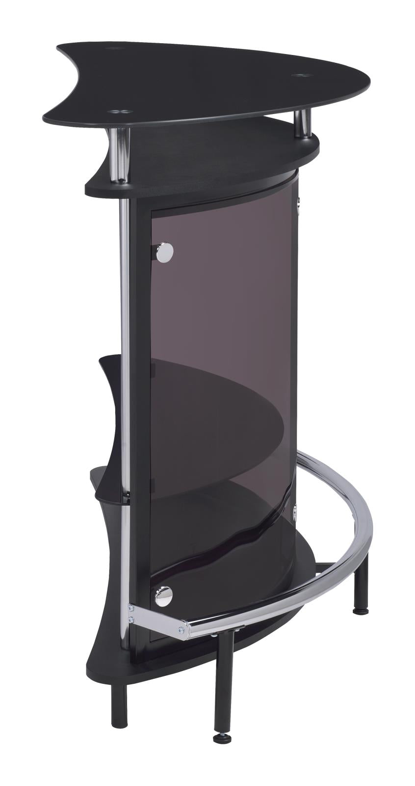 Amarillo Black/Chrome 2-Tier Bar Unit - 101065 - Luna Furniture - Dallas Store