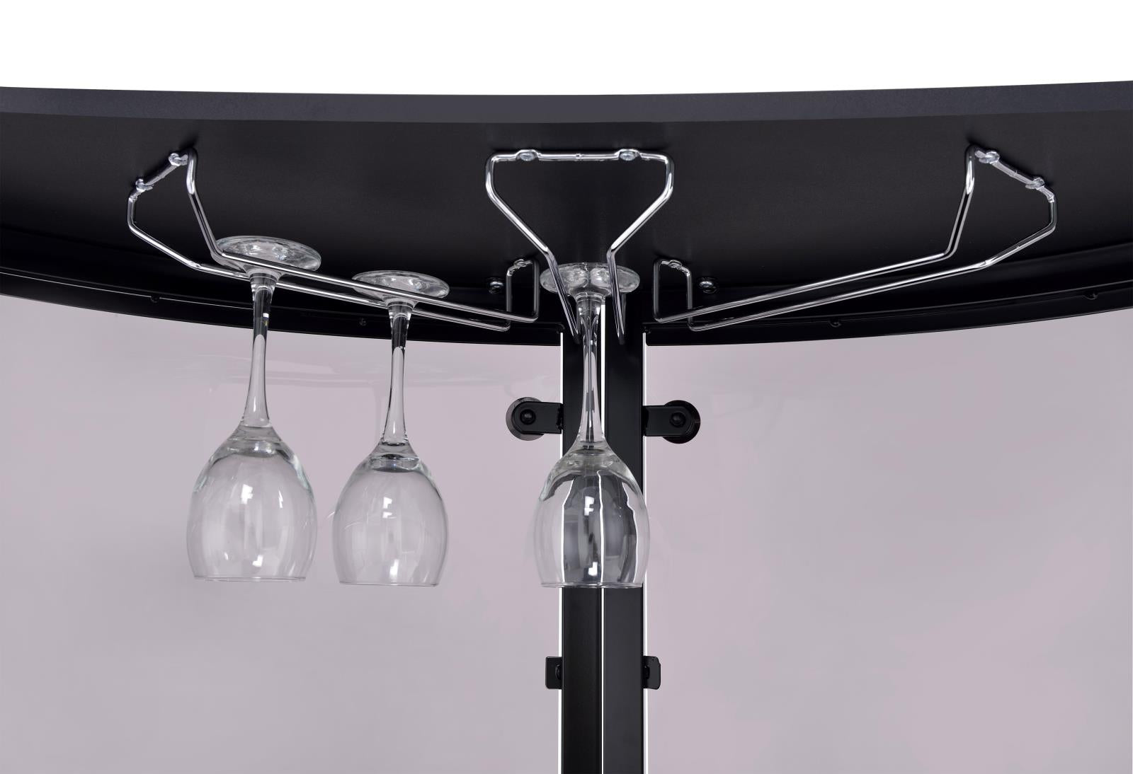 Amarillo Black/Chrome 2-Tier Bar Unit - 101065 - Luna Furniture - Dallas Store