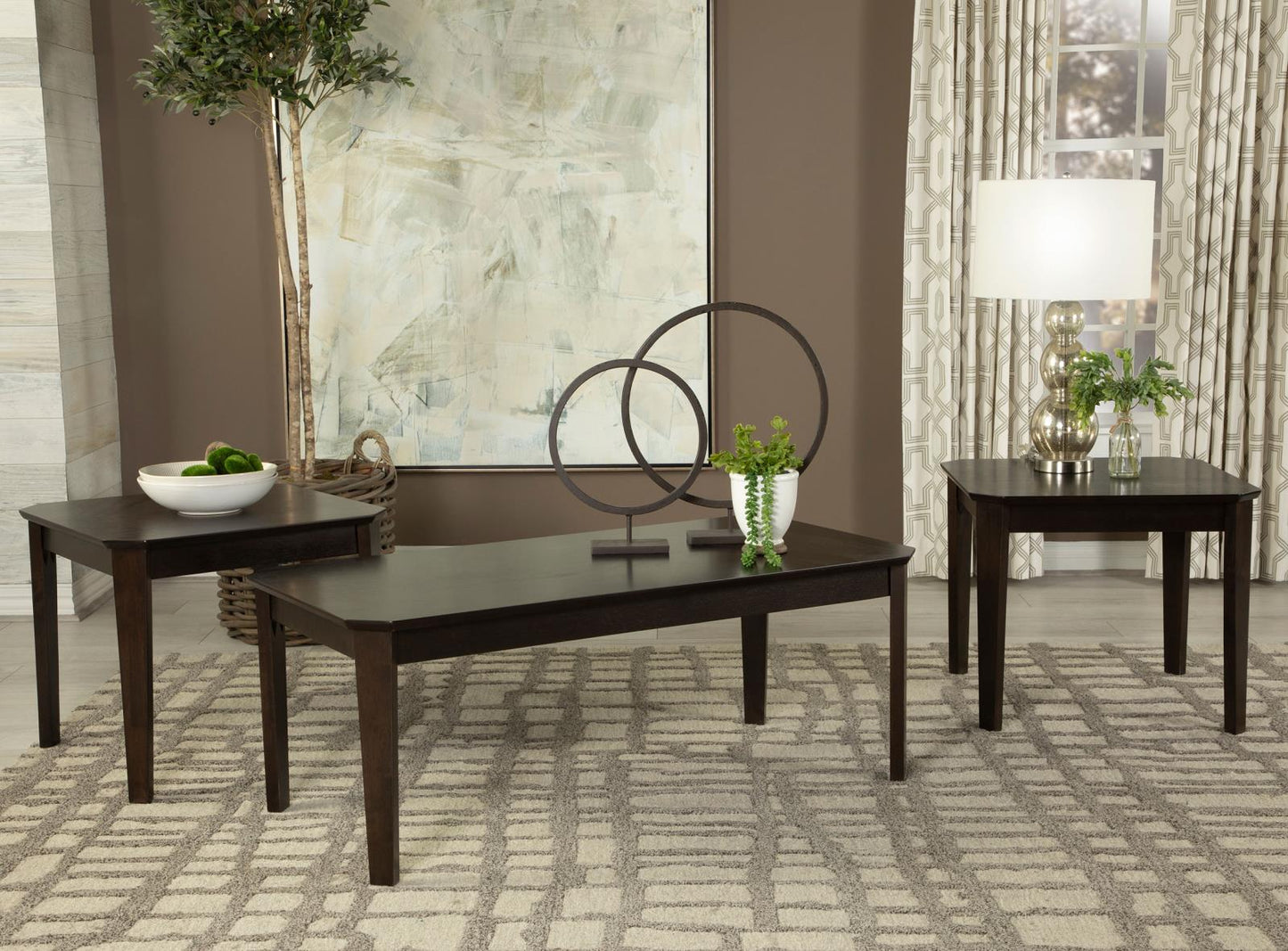 Amaro 3-Piece Occasional Set Dark Brown - 736184 - Luna Furniture - Dallas Store