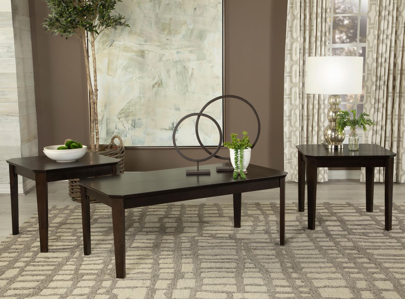 Amaro 3-Piece Occasional Set Dark Brown - 736184 - Luna Furniture - Dallas Store