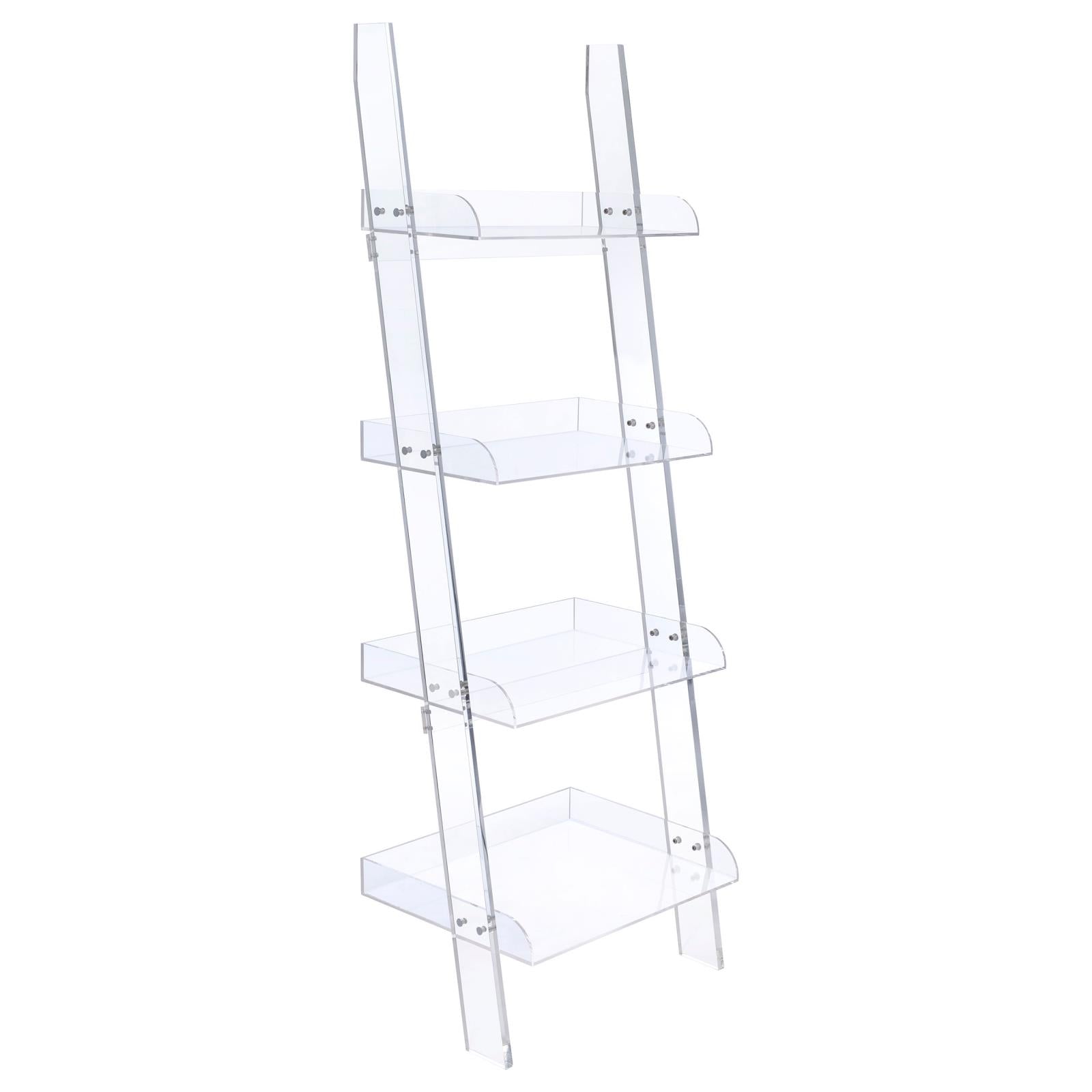 Amaturo Clear 4-Shelf Ladder Bookcase - 801553 - Luna Furniture - Dallas Store