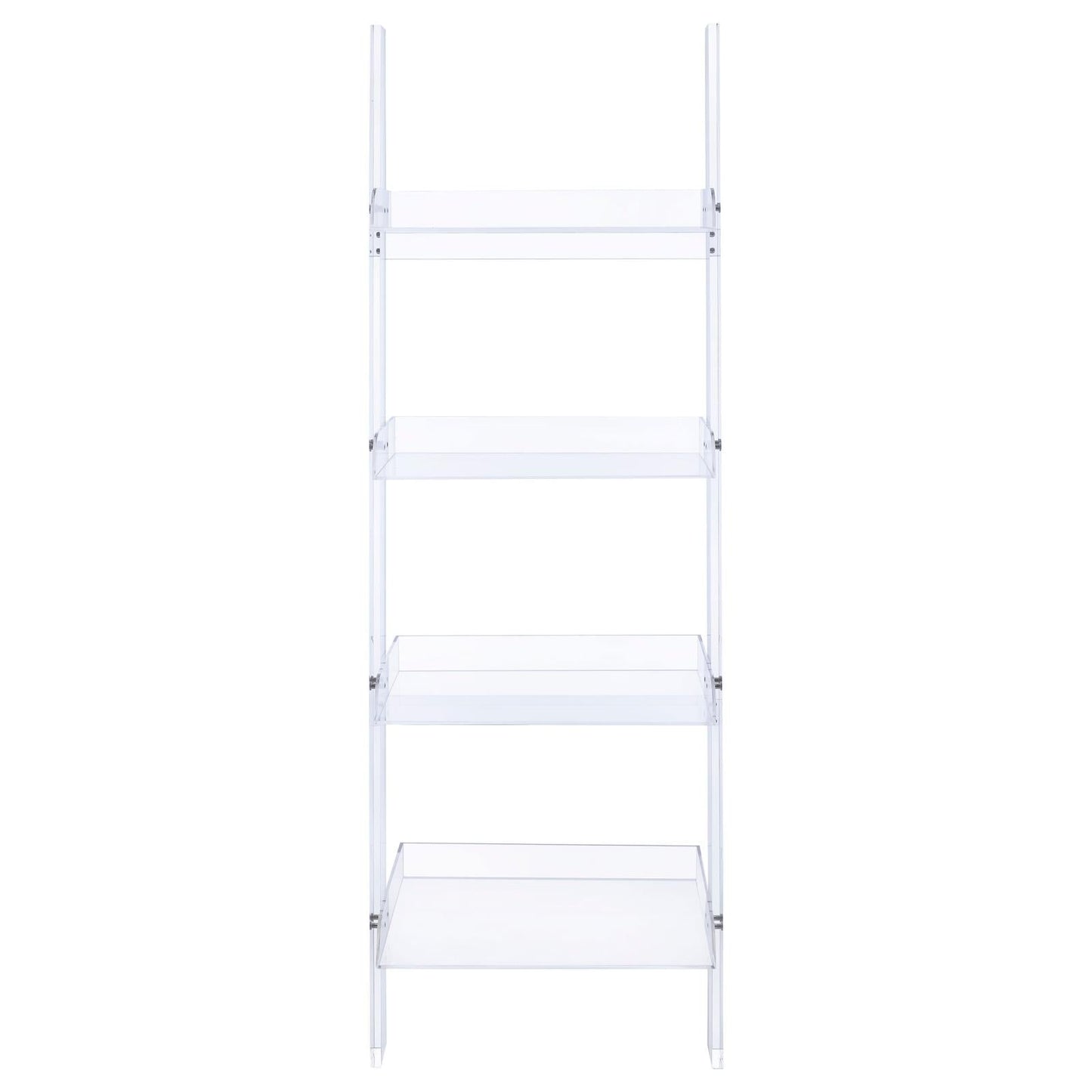 Amaturo Clear 4-Shelf Ladder Bookcase - 801553 - Luna Furniture - Dallas Store