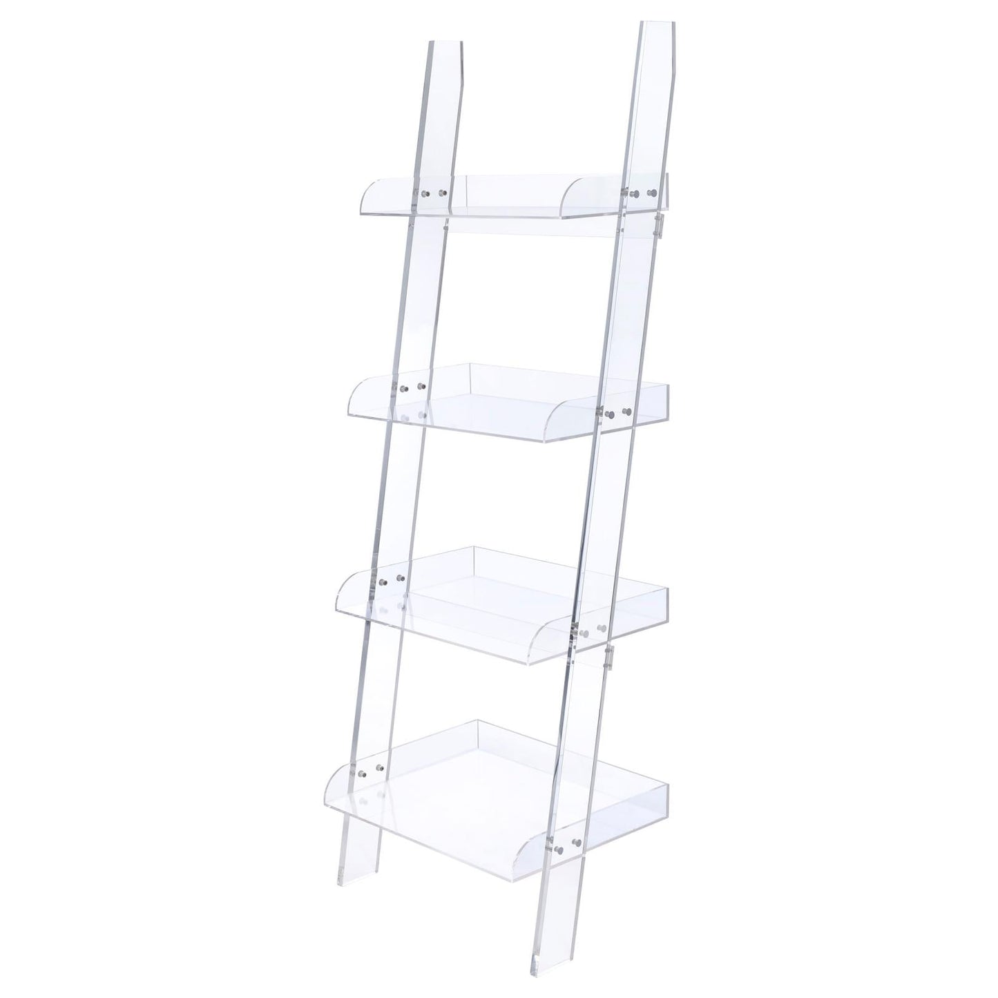 Amaturo Clear 4-Shelf Ladder Bookcase - 801553 - Luna Furniture - Dallas Store