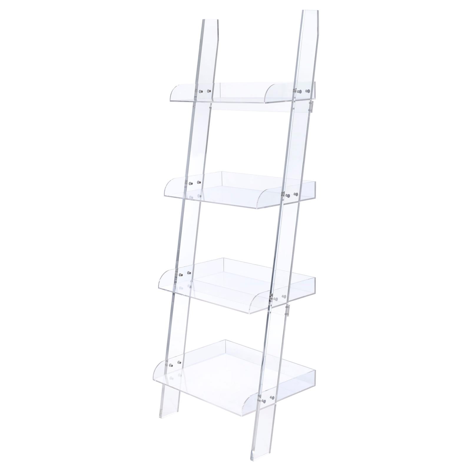 Amaturo Clear 4-Shelf Ladder Bookcase - 801553 - Luna Furniture - Dallas Store