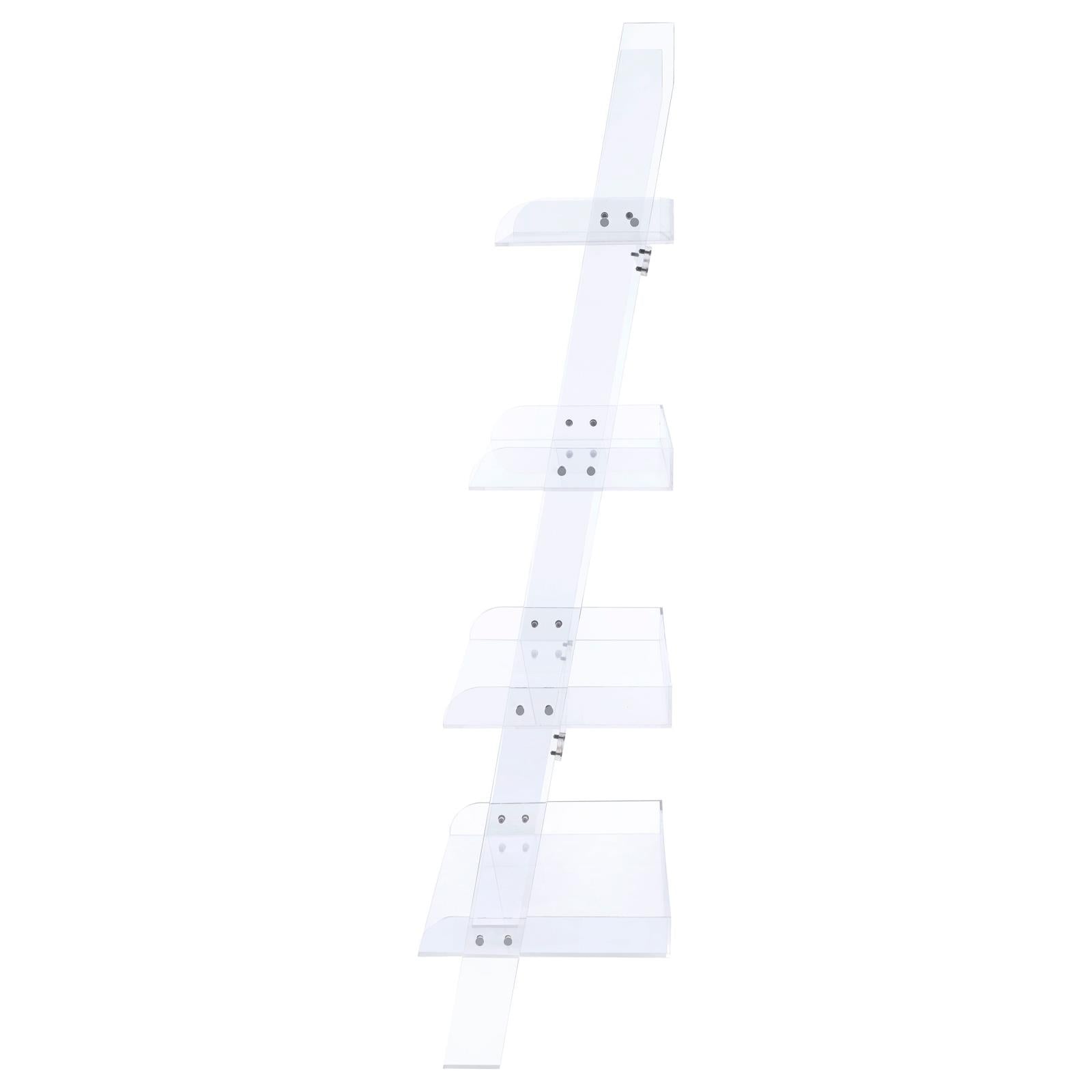 Amaturo Clear 4-Shelf Ladder Bookcase - 801553 - Luna Furniture - Dallas Store