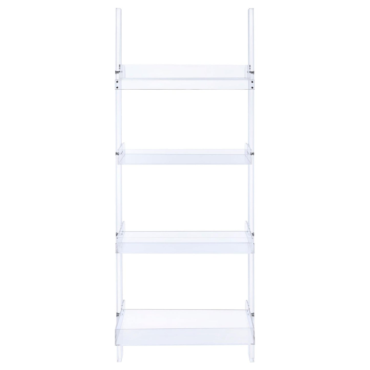 Amaturo Clear 4-Shelf Ladder Bookcase - 801553 - Luna Furniture - Dallas Store