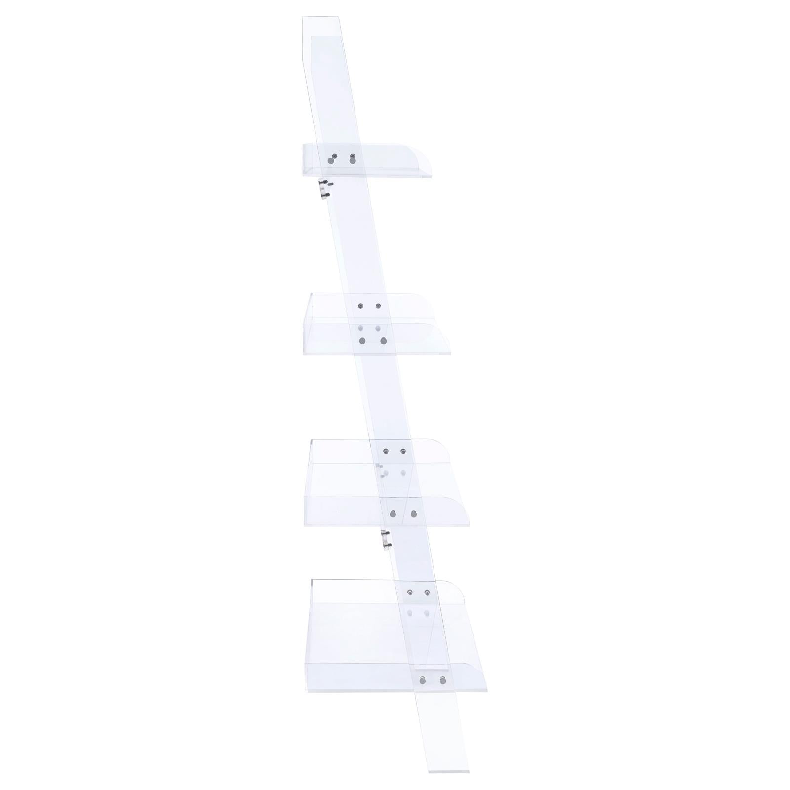 Amaturo Clear 4-Shelf Ladder Bookcase - 801553 - Luna Furniture - Dallas Store