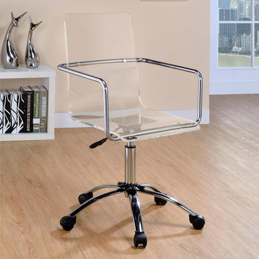 Amaturo Clear/Chrome Office Chair with Casters - 801436 - Luna Furniture - Dallas Store