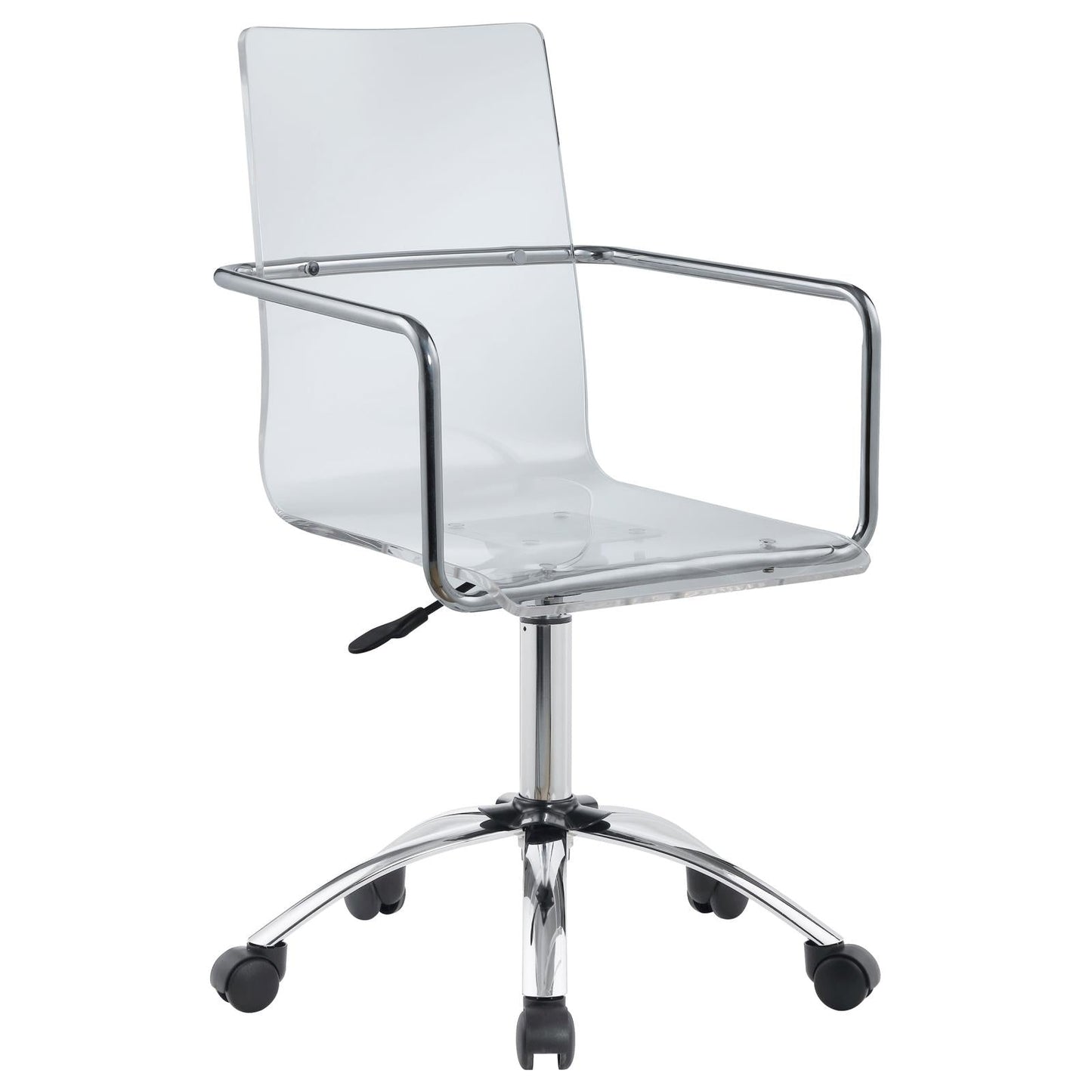Amaturo Clear/Chrome Office Chair with Casters - 801436 - Luna Furniture - Dallas Store