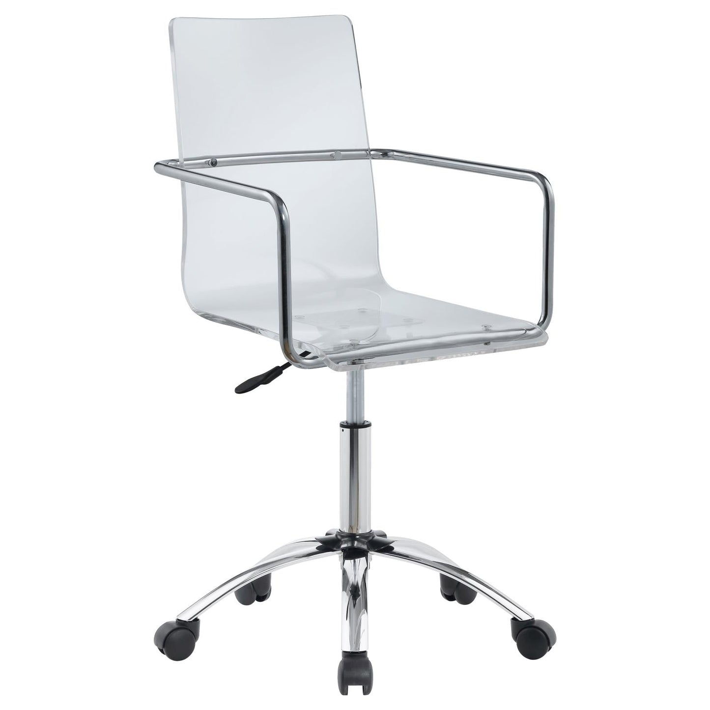 Amaturo Clear/Chrome Office Chair with Casters - 801436 - Luna Furniture - Dallas Store