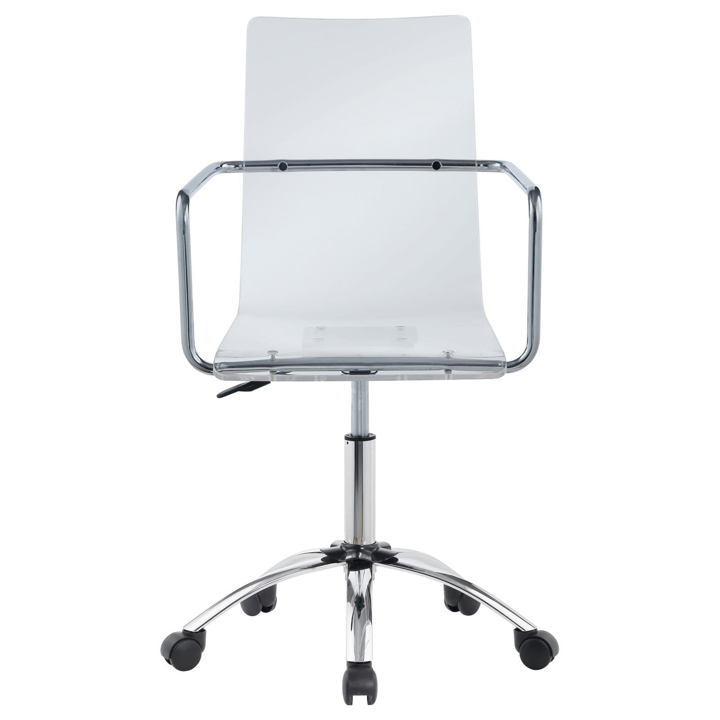 Amaturo Clear/Chrome Office Chair with Casters - 801436 - Luna Furniture - Dallas Store