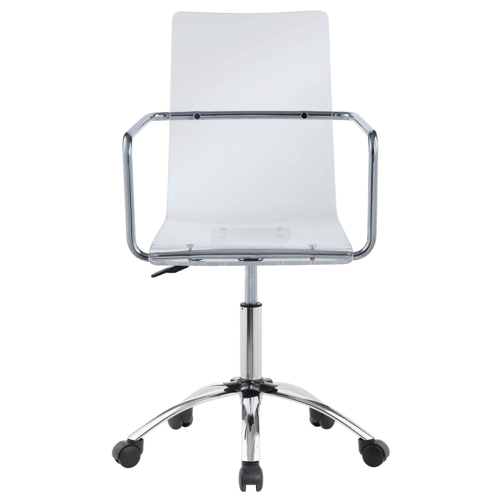 Amaturo Clear/Chrome Office Chair with Casters - 801436 - Luna Furniture - Dallas Store