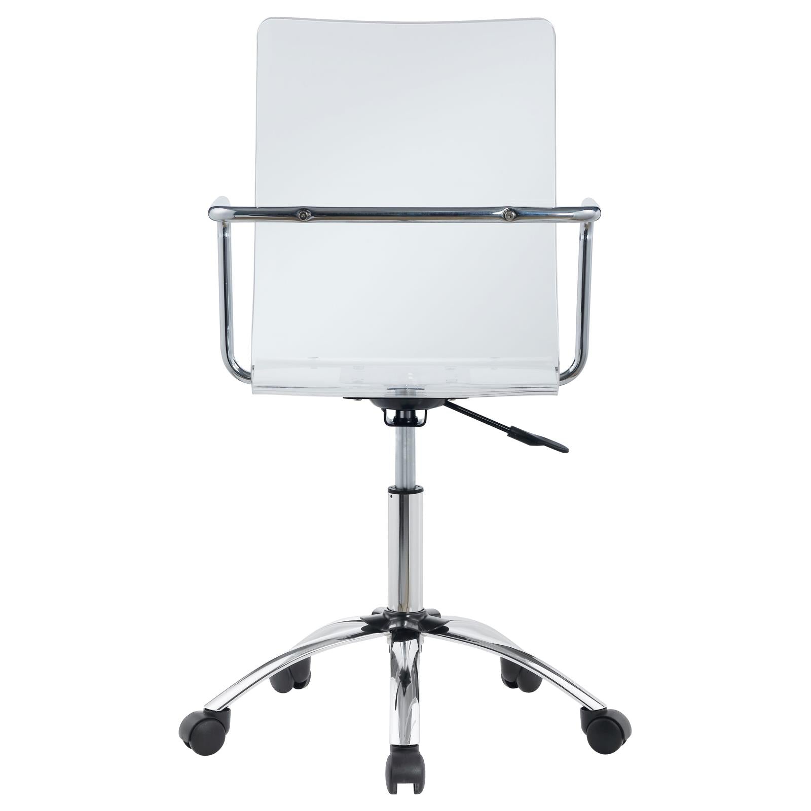 Amaturo Clear/Chrome Office Chair with Casters - 801436 - Luna Furniture - Dallas Store