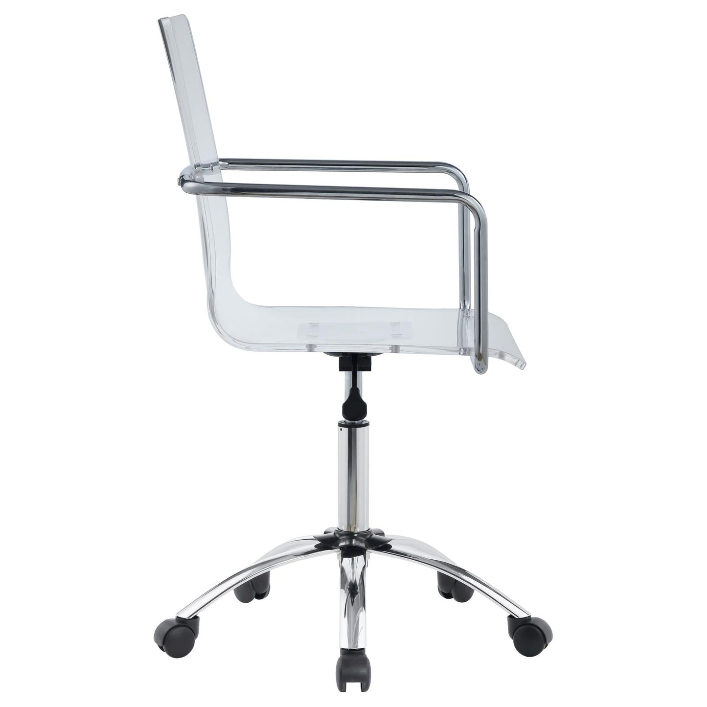 Amaturo Clear/Chrome Office Chair with Casters - 801436 - Luna Furniture - Dallas Store
