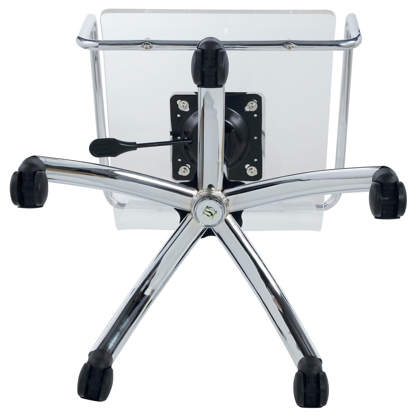 Amaturo Clear/Chrome Office Chair with Casters - 801436 - Luna Furniture - Dallas Store