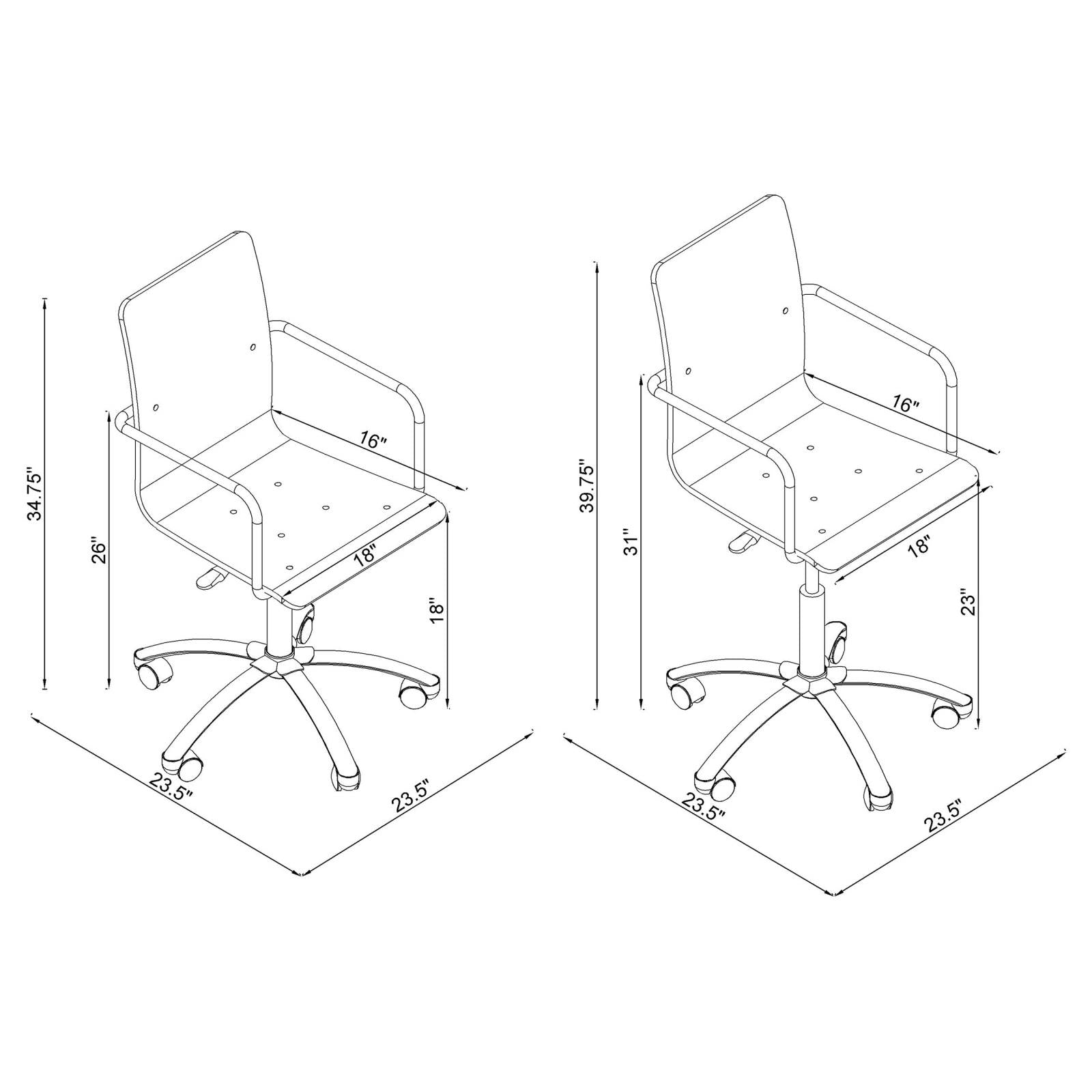 Amaturo Clear/Chrome Office Chair with Casters - 801436 - Luna Furniture - Dallas Store