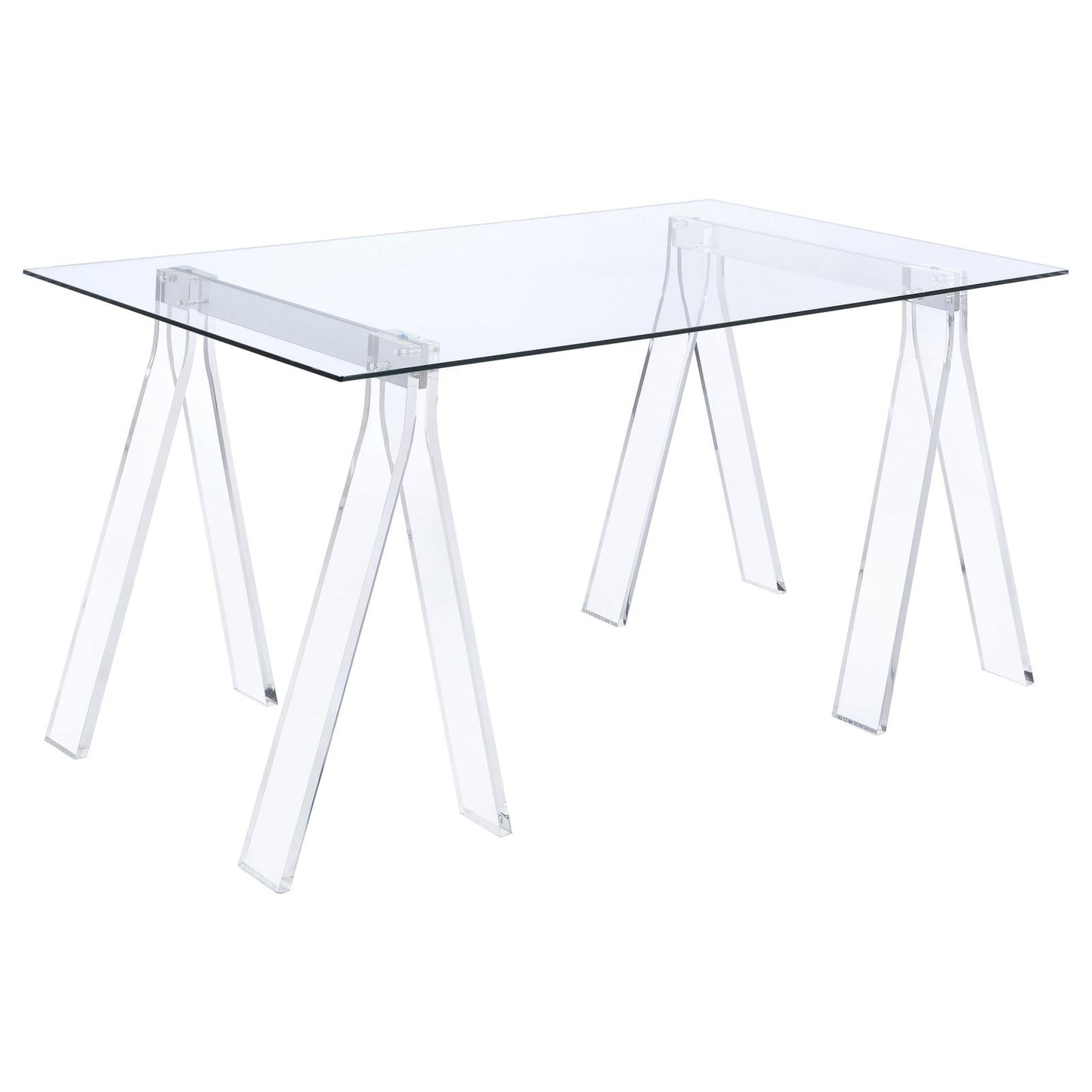 Amaturo Clear Writing Desk with Glass Top - 801535 - Luna Furniture - Dallas Store
