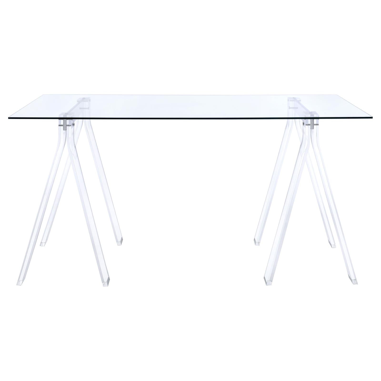 Amaturo Clear Writing Desk with Glass Top - 801535 - Luna Furniture - Dallas Store