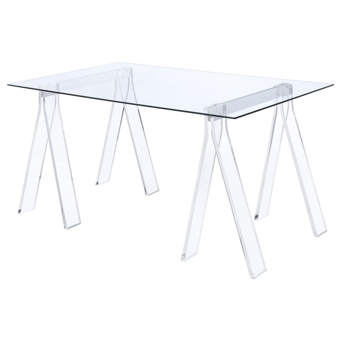Amaturo Clear Writing Desk with Glass Top - 801535 - Luna Furniture - Dallas Store