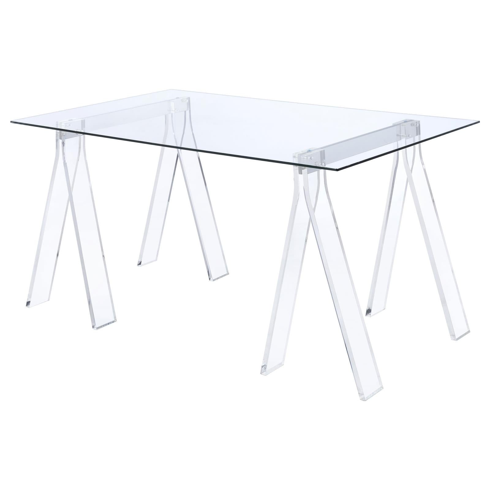 Amaturo Clear Writing Desk with Glass Top - 801535 - Luna Furniture - Dallas Store