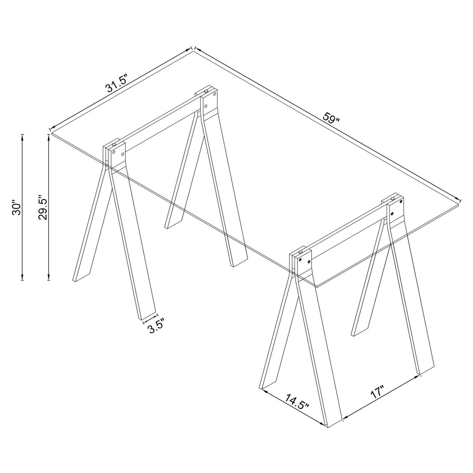 Amaturo Clear Writing Desk with Glass Top - 801535 - Luna Furniture - Dallas Store