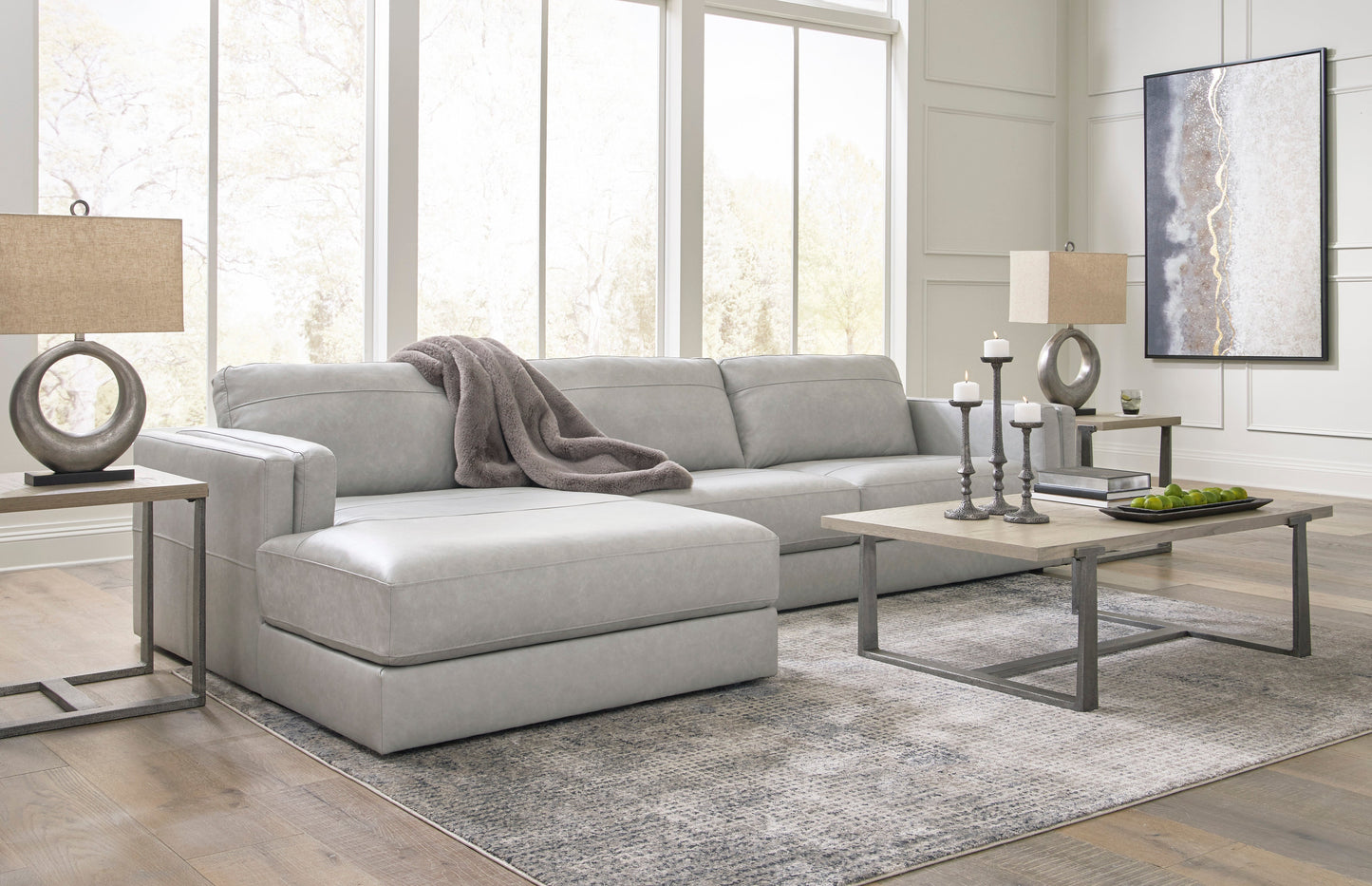 Amiata Glacier Leather 2-Piece LAF Sectional - SET | 5740416 | 5740467 - Luna Furniture - Dallas Store