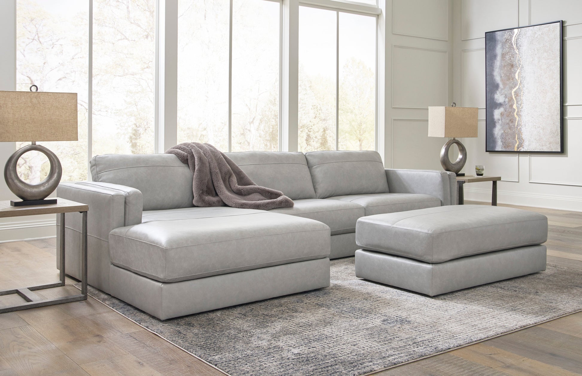 Amiata Glacier Leather 2-Piece LAF Sectional - SET | 5740416 | 5740467 - Luna Furniture - Dallas Store