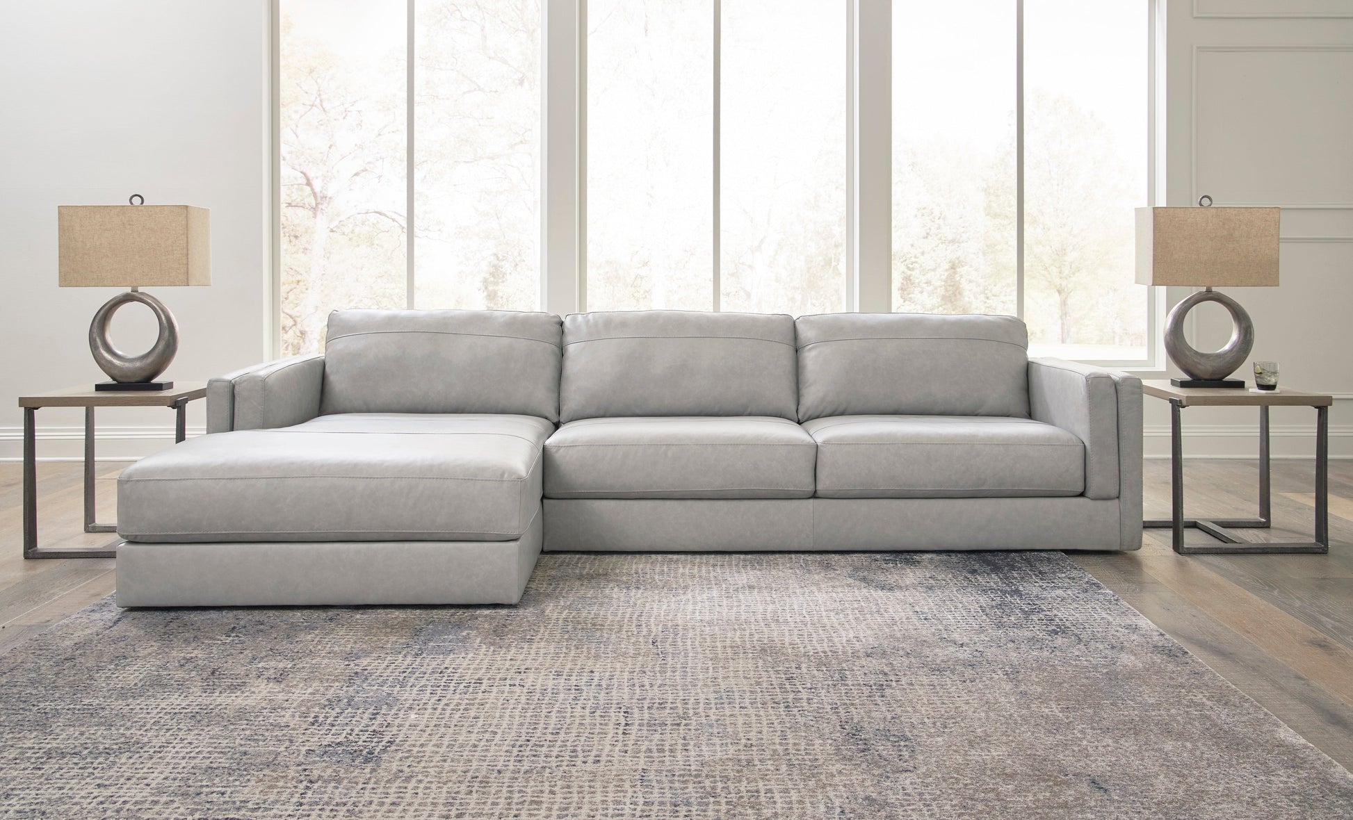 Amiata Glacier Leather 2-Piece LAF Sectional - SET | 5740416 | 5740467 - Luna Furniture - Dallas Store
