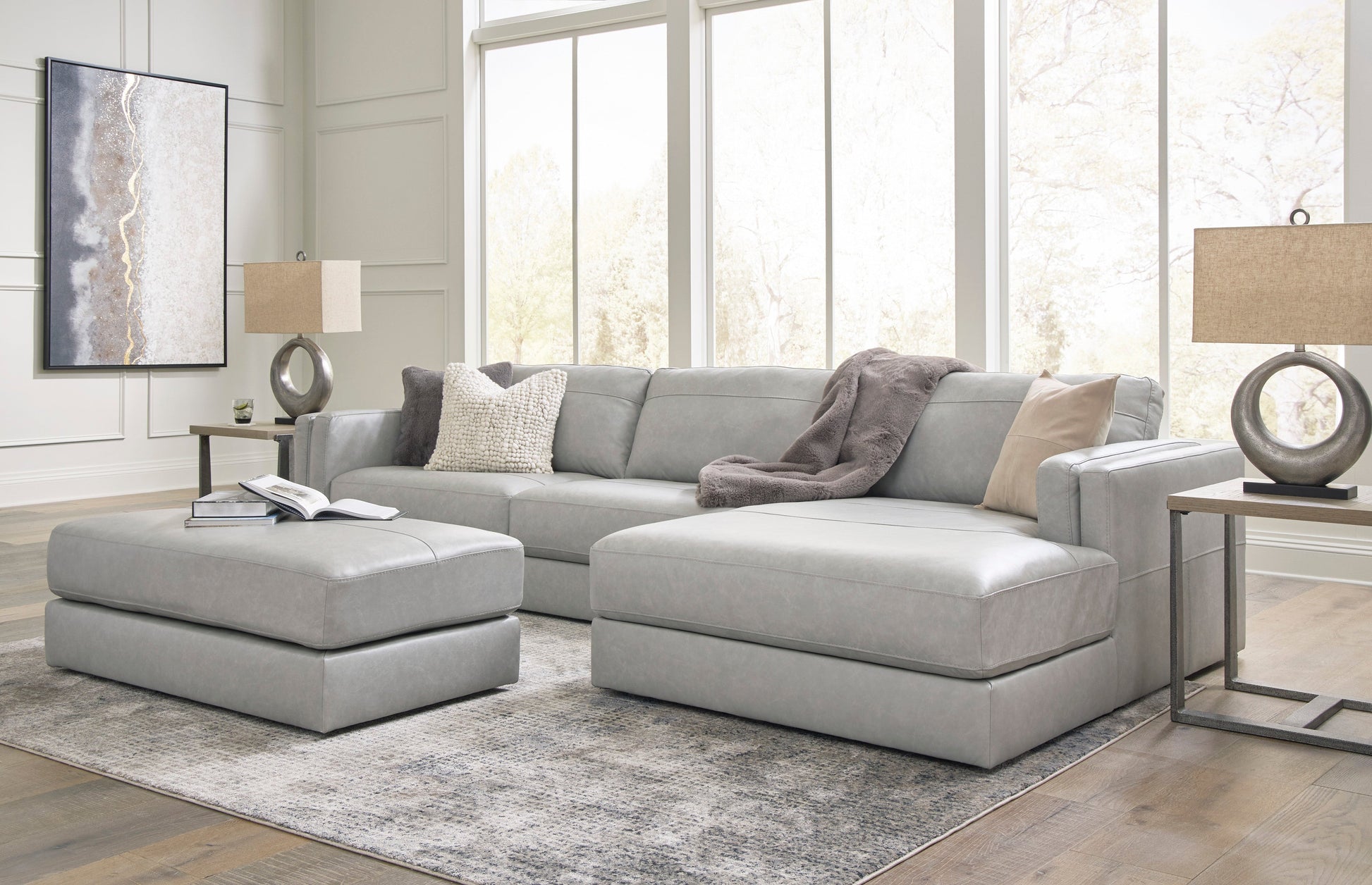 Amiata Glacier Leather 2-Piece RAF Sectional - SET | 5740417 | 5740466 - Luna Furniture - Dallas Store