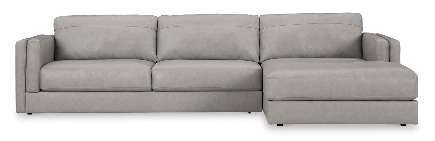 Amiata Glacier Leather 2-Piece RAF Sectional - SET | 5740417 | 5740466 - Luna Furniture - Dallas Store
