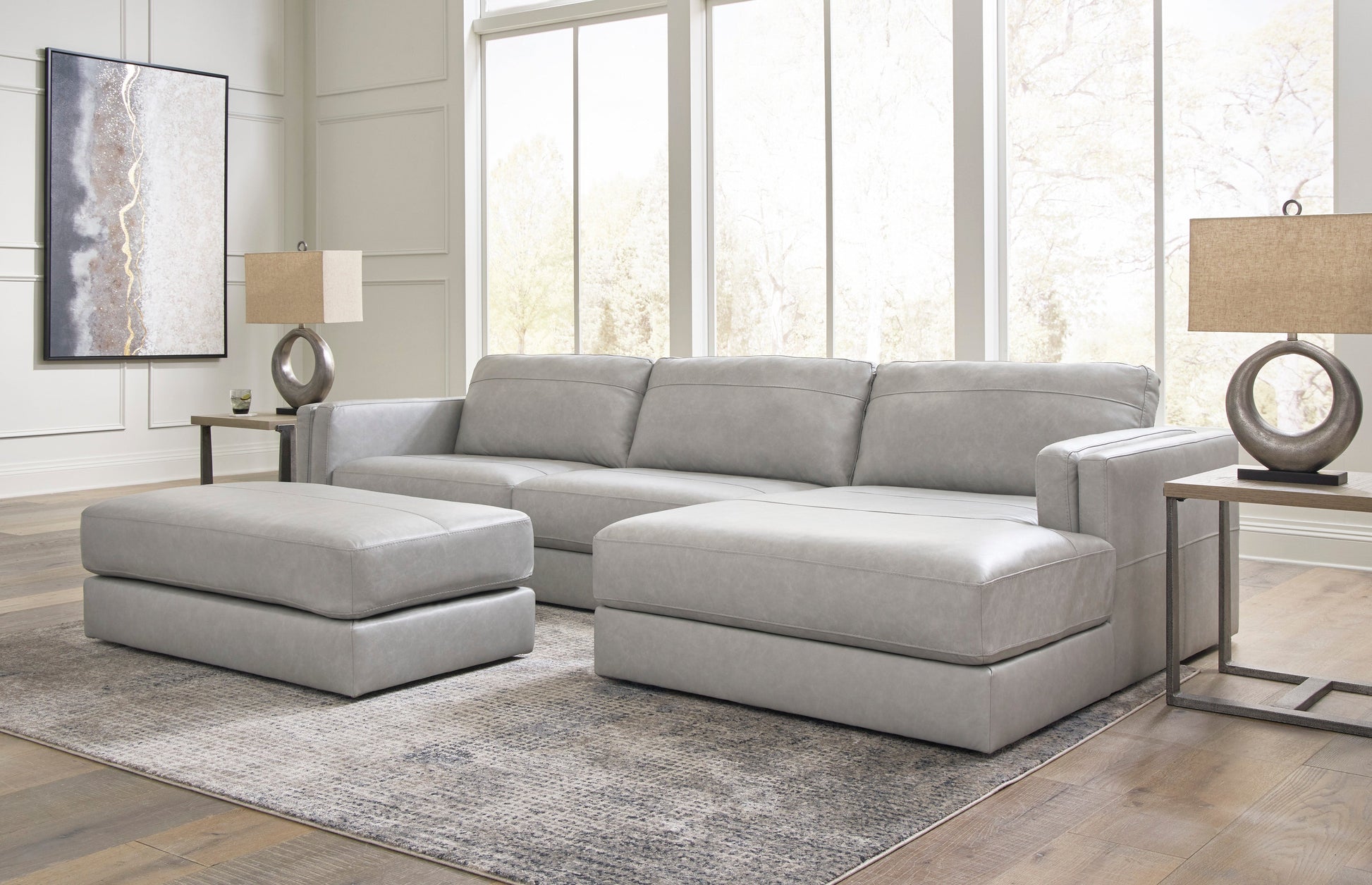 Amiata Glacier Leather 2-Piece RAF Sectional - SET | 5740417 | 5740466 - Luna Furniture - Dallas Store