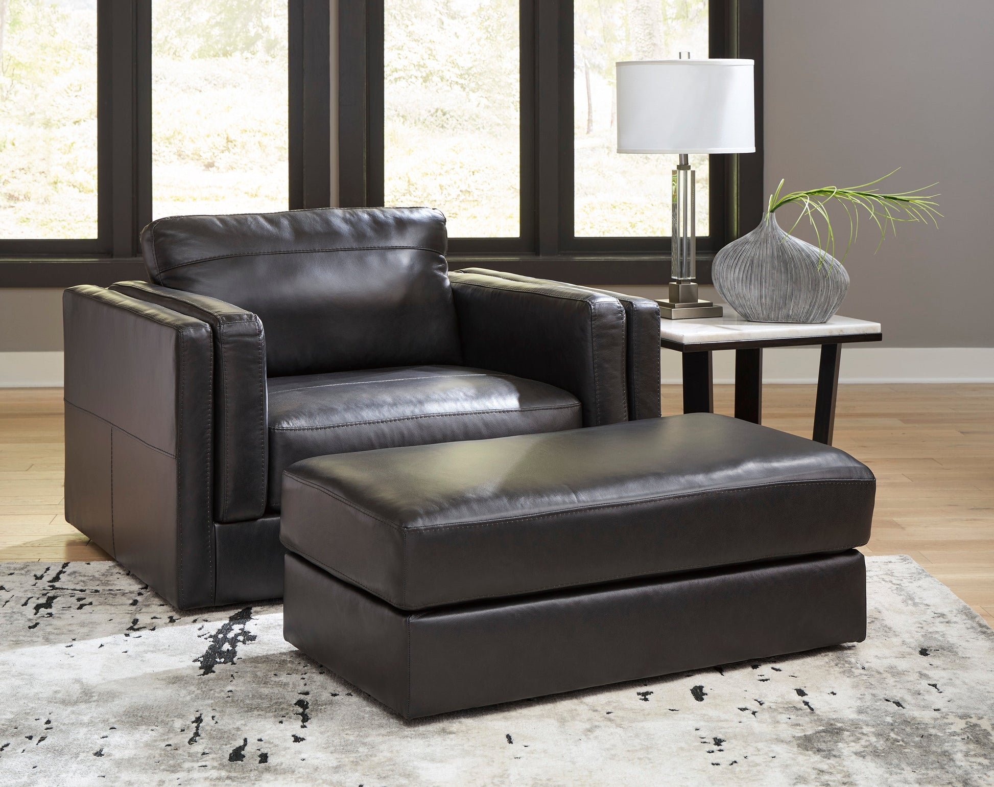 Amiata Onyx Leather Living Room Set - SET | 5740538 | 5740535 - Luna Furniture - Dallas Store