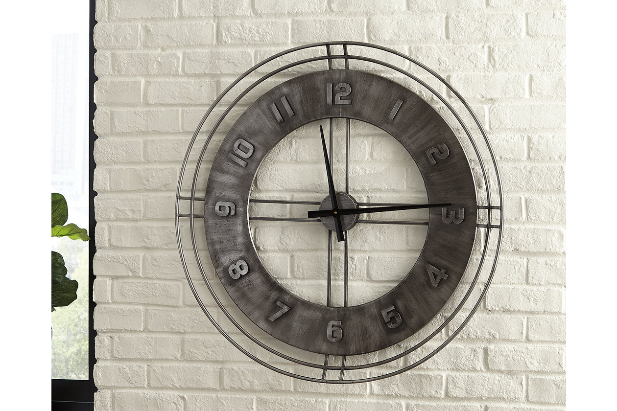 Ana Sofia Antique Gray Wall Clock - A8010068 - Luna Furniture - Dallas Store