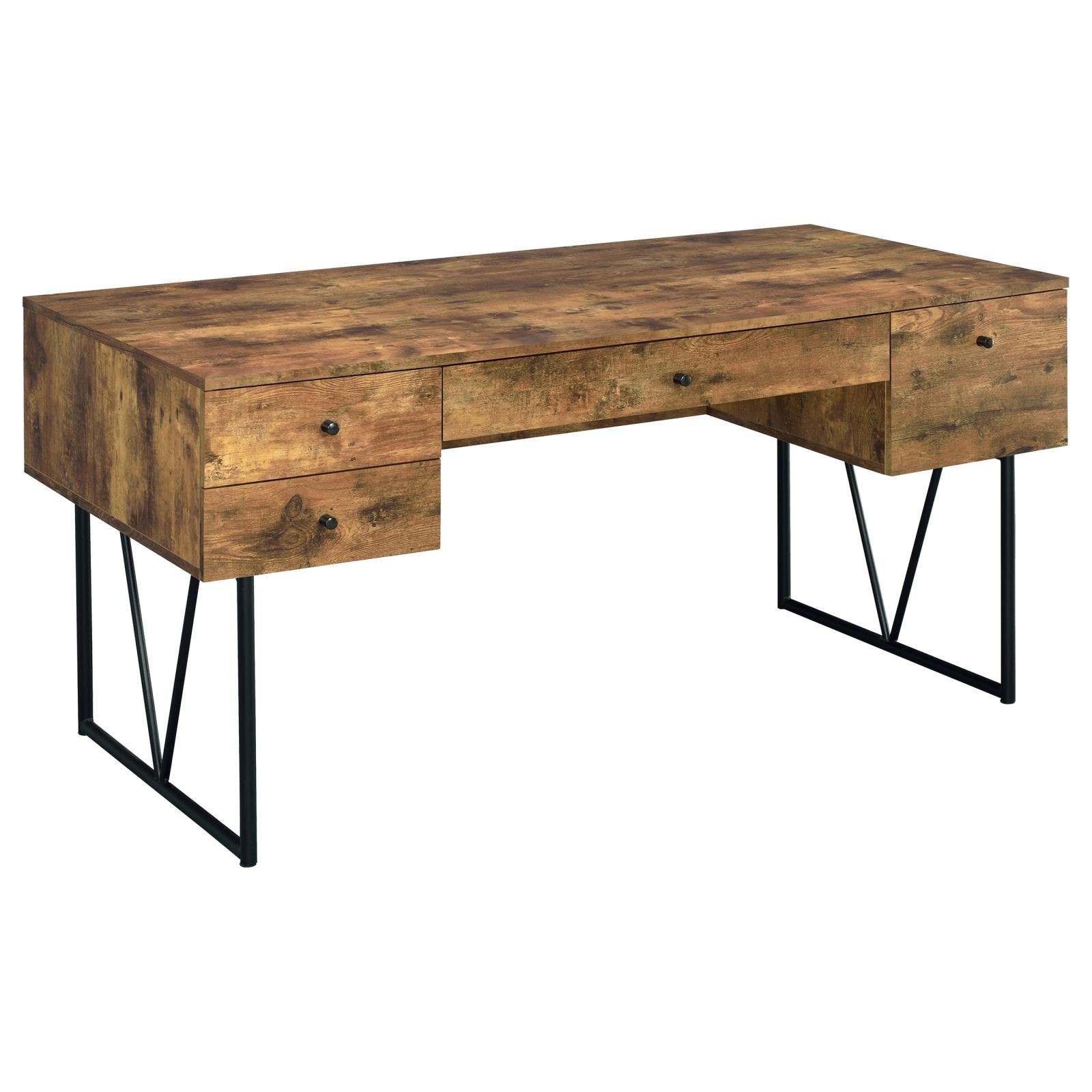 Analiese Antique Nutmeg 4-Drawer Writing Desk - 800999 - Luna Furniture - Dallas Store