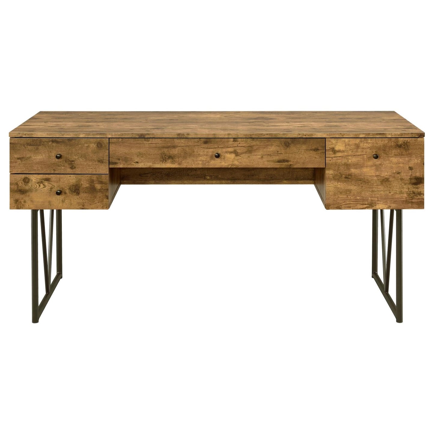 Analiese Antique Nutmeg 4-Drawer Writing Desk - 800999 - Luna Furniture - Dallas Store