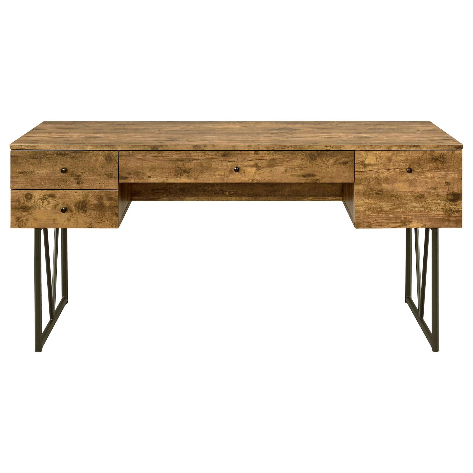 Analiese Antique Nutmeg 4-Drawer Writing Desk - 800999 - Luna Furniture - Dallas Store