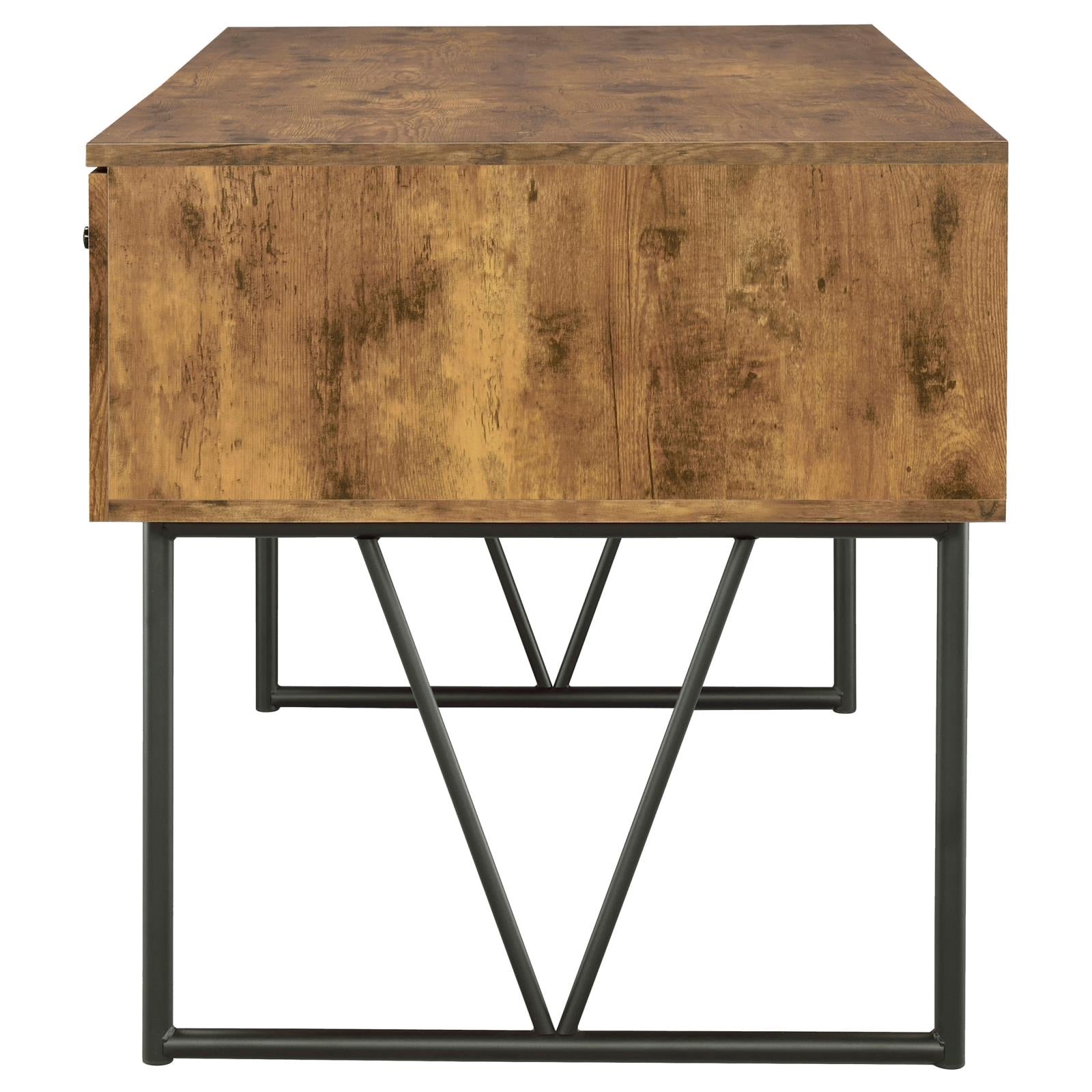 Analiese Antique Nutmeg 4-Drawer Writing Desk - 800999 - Luna Furniture - Dallas Store